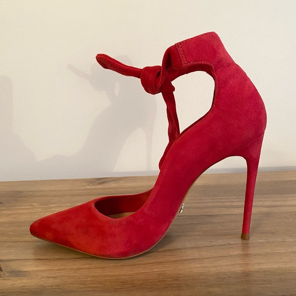 SCHUTZ Red Suede Pumps, size 37 - Picture 10 of 11